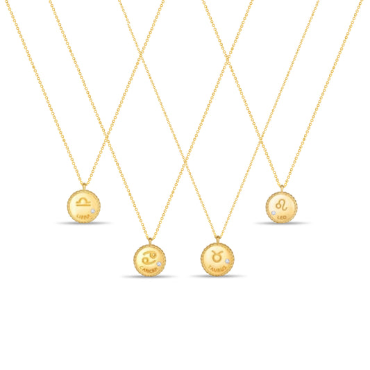 Zodiac Diamond Pendant Necklace