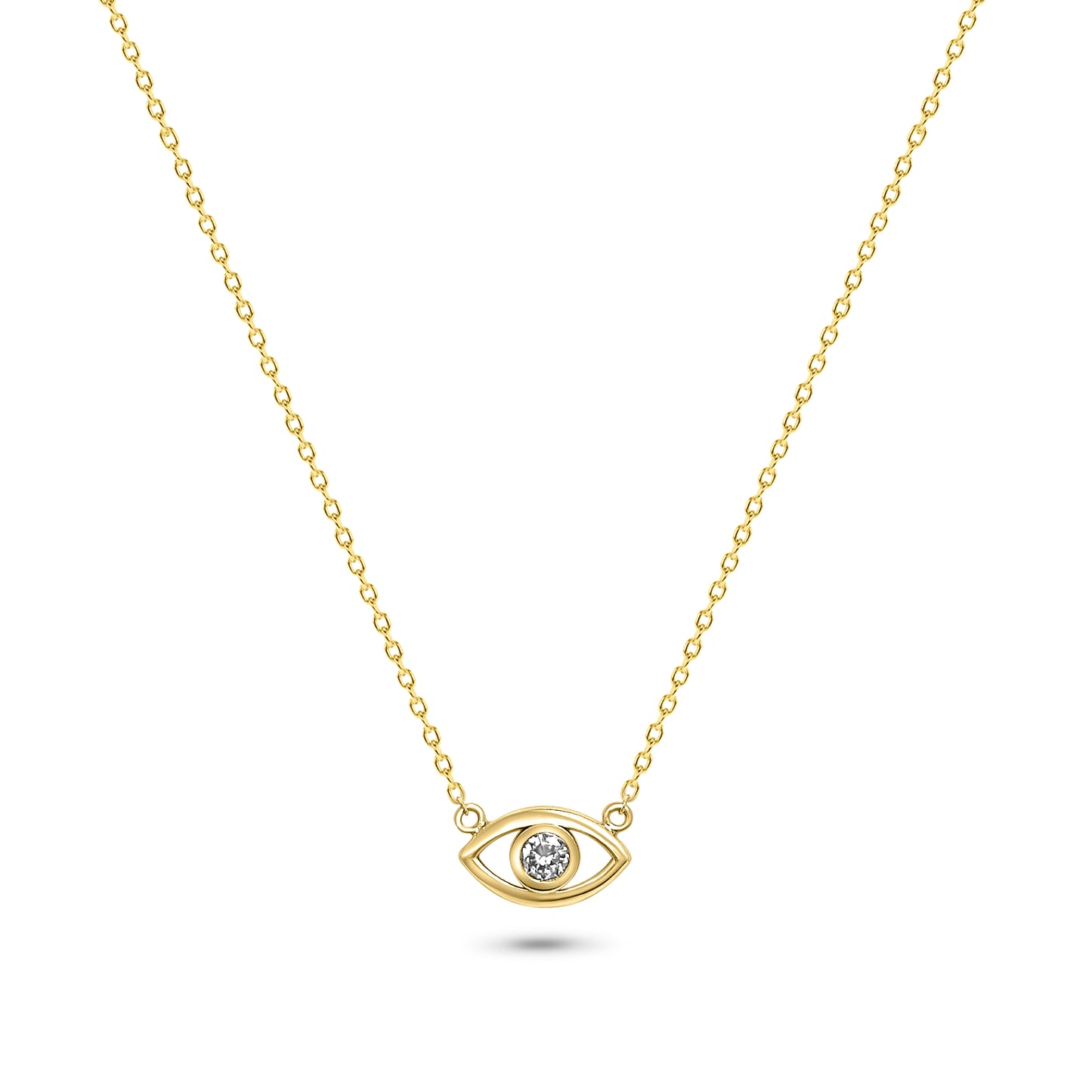 14K Gold Evil Eye Diamond Necklace