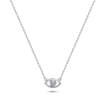 14K Gold Evil Eye Diamond Necklace