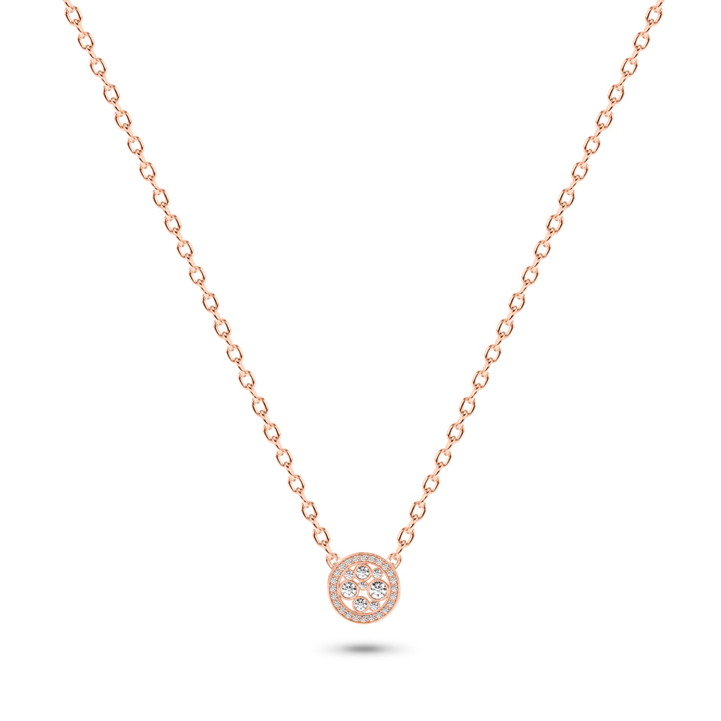 14K Gold Circular Diamond Necklace