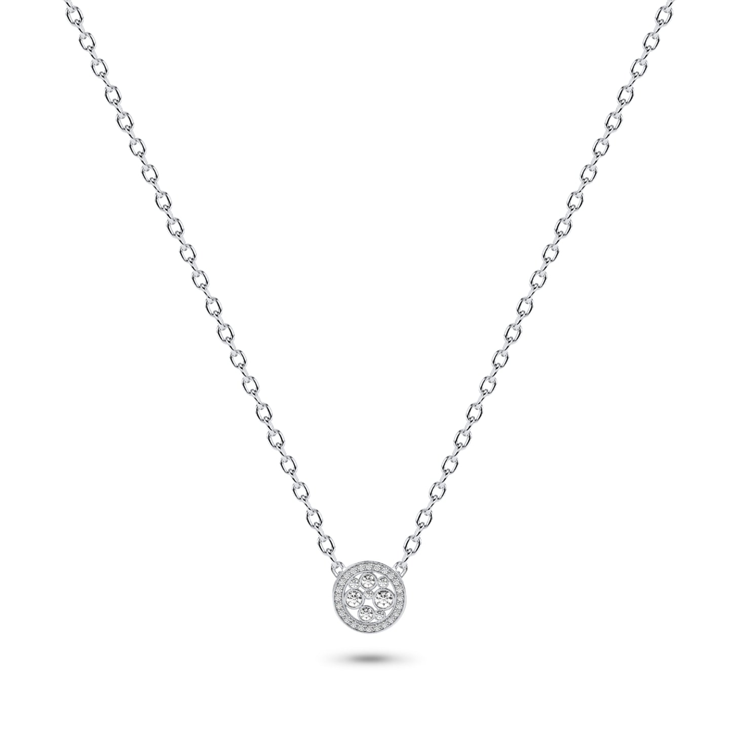 14K Gold Circular Diamond Necklace