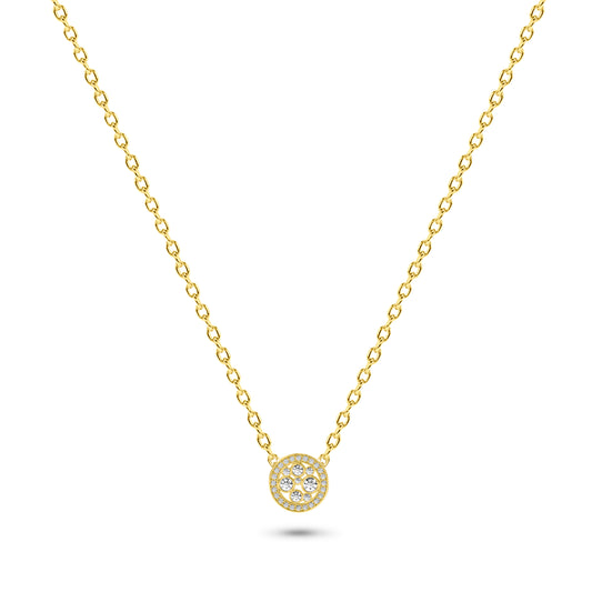 14K Gold Circular Diamond Necklace