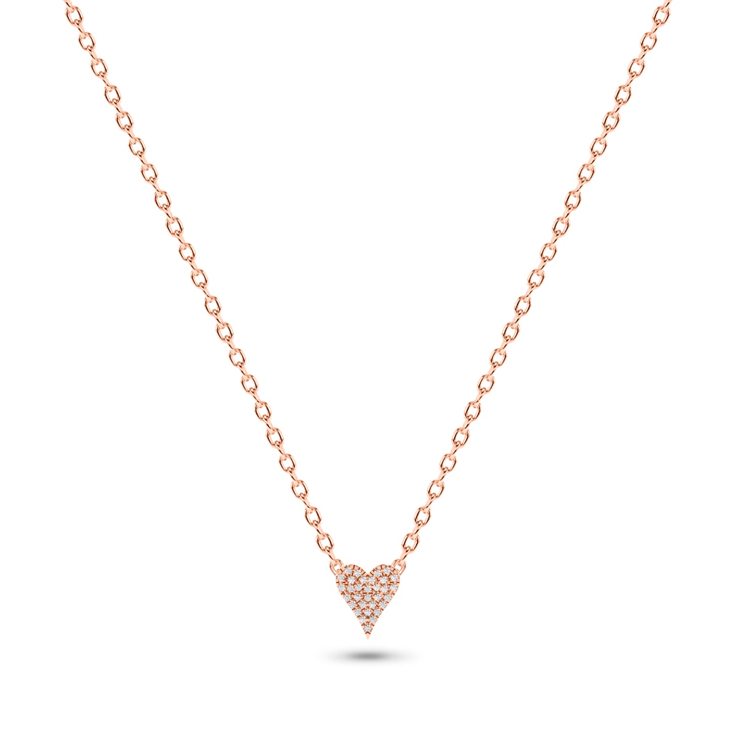 Diamond Heart-Shaped Necklace in 14K Gold