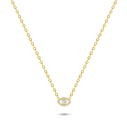 Diamond Eye Necklace in 14K Gold