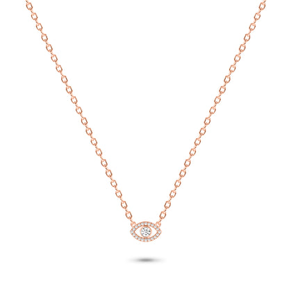 Diamond Eye Necklace in 14K Gold
