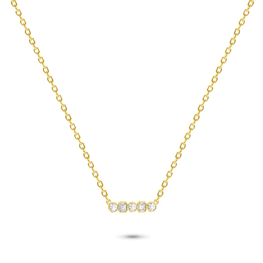 Multi-Shaped Diamond Necklace in 14K Gold