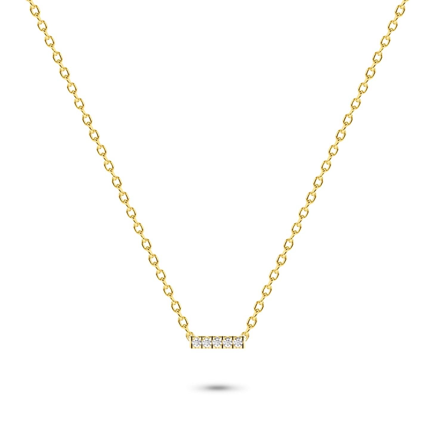 Diamond Bar Necklace in 14K Gold