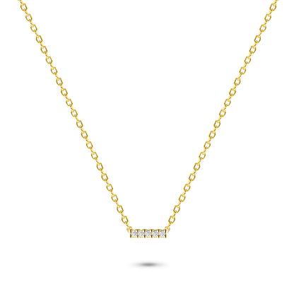 Diamond Bar Necklace in 14K Gold