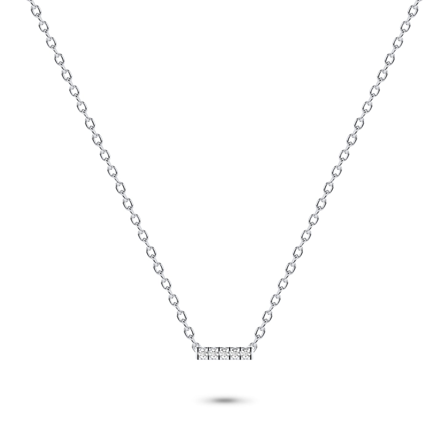 Diamond Bar Necklace in 14K Gold