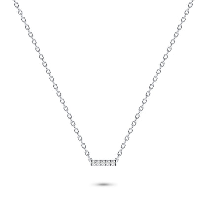 Diamond Bar Necklace in 14K Gold