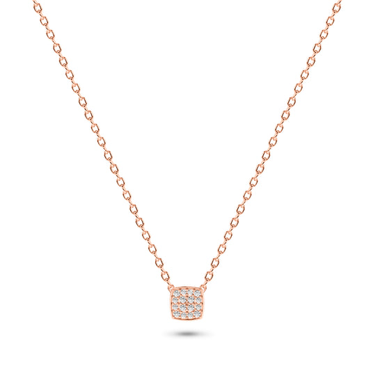 Diamond Square Necklace in 14K Gold