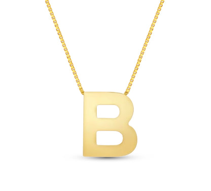 14Karat Gold Block Letter Initial Necklaces