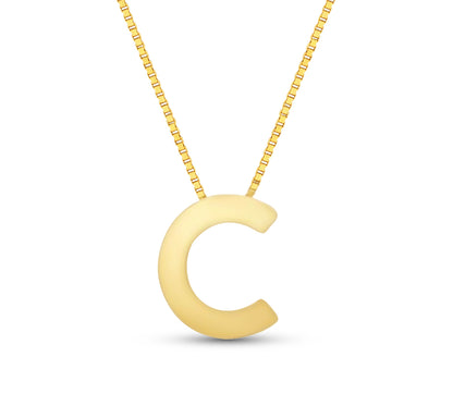 14Karat Gold Block Letter Initial Necklaces