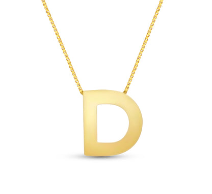 14Karat Gold Block Letter Initial Necklaces