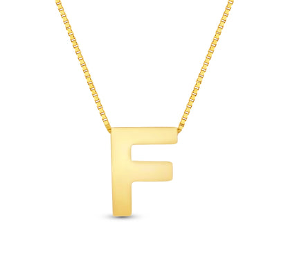 14Karat Gold Block Letter Initial Necklaces