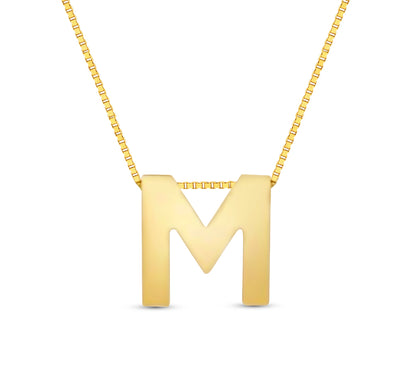 14Karat Gold Block Letter Initial Necklaces