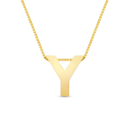 14Karat Gold Block Letter Initial Necklaces