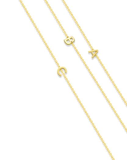14K Initial Solid Gold Bracelet