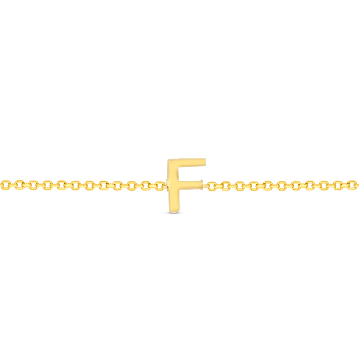 14K Initial Solid Gold Bracelet