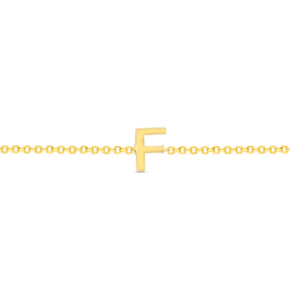 14K Initial Solid Gold Bracelet