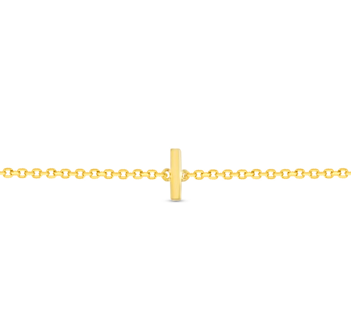14K Initial Solid Gold Bracelet