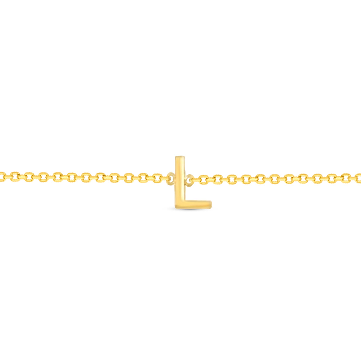 14K Initial Solid Gold Bracelet
