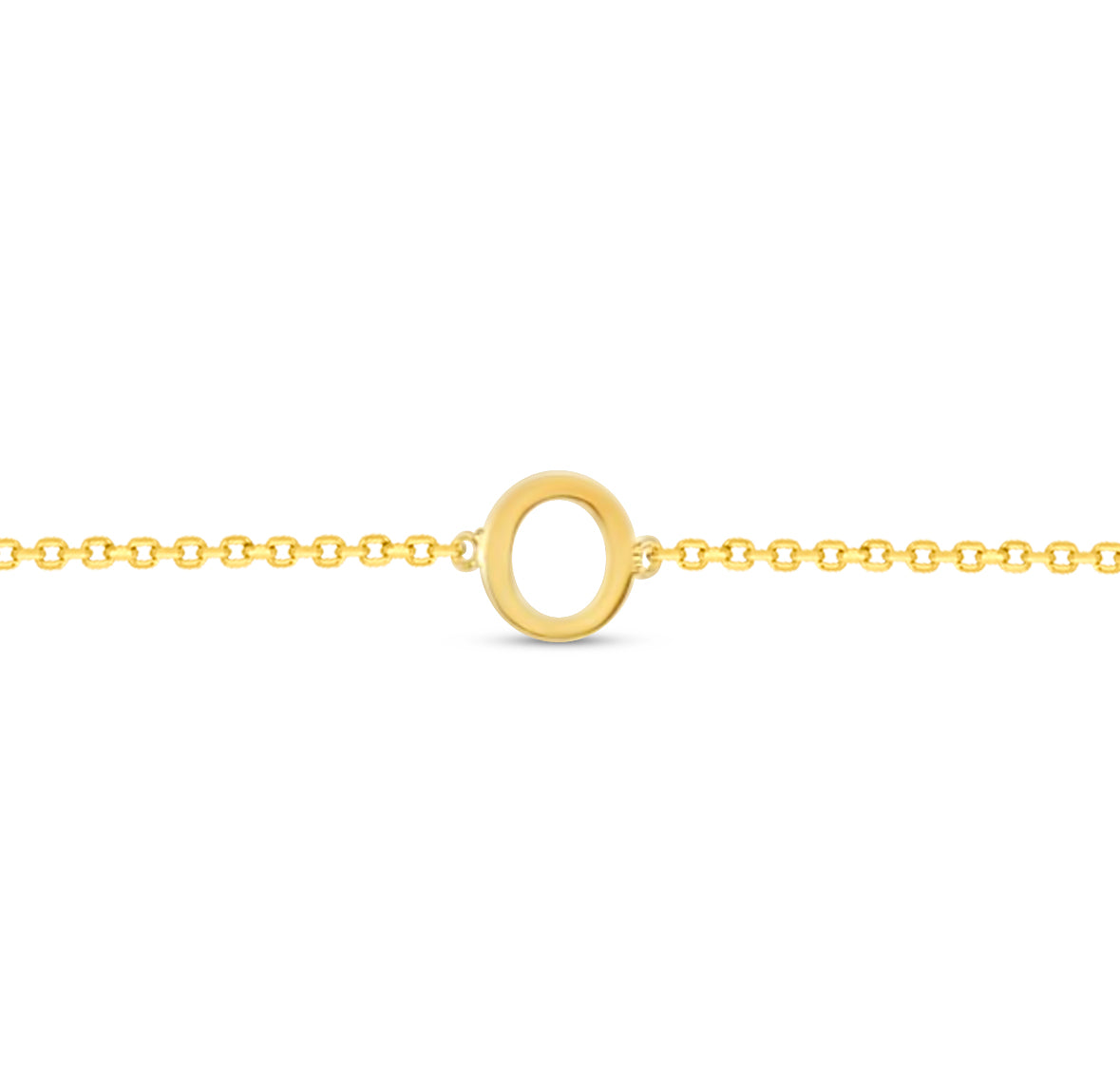 14K Initial Solid Gold Bracelet