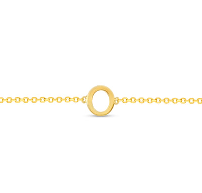 14K Initial Solid Gold Bracelet