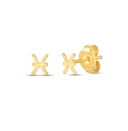 14K Zodiac Solid Earrings