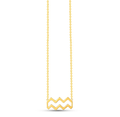 14K Zodiac Sign Solid Gold Necklace