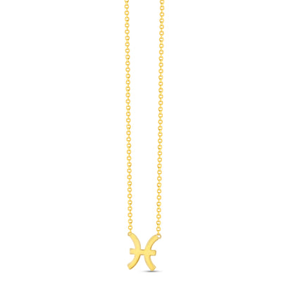 14K Zodiac Sign Solid Gold Necklace