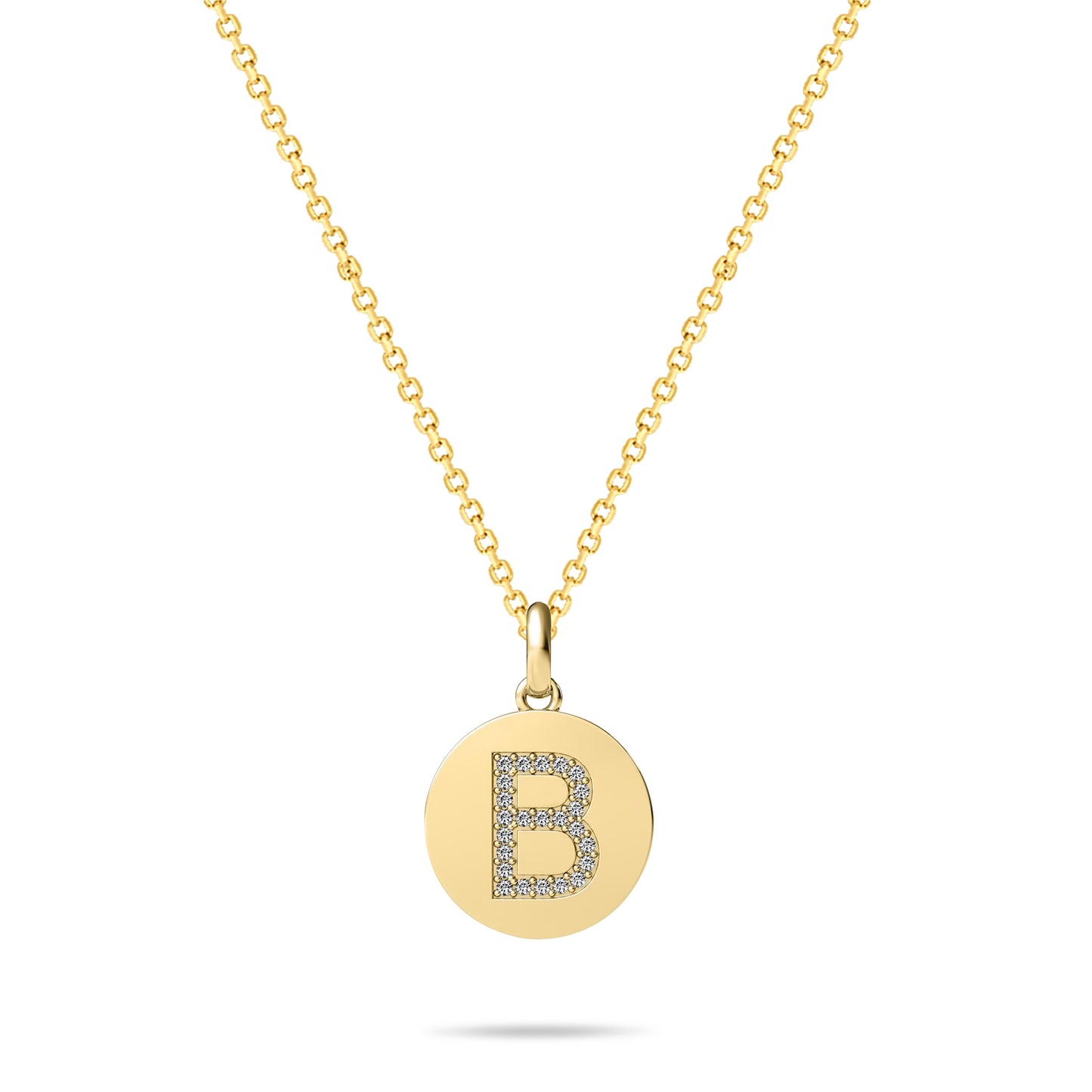 Diamond Initial Disc Necklace
