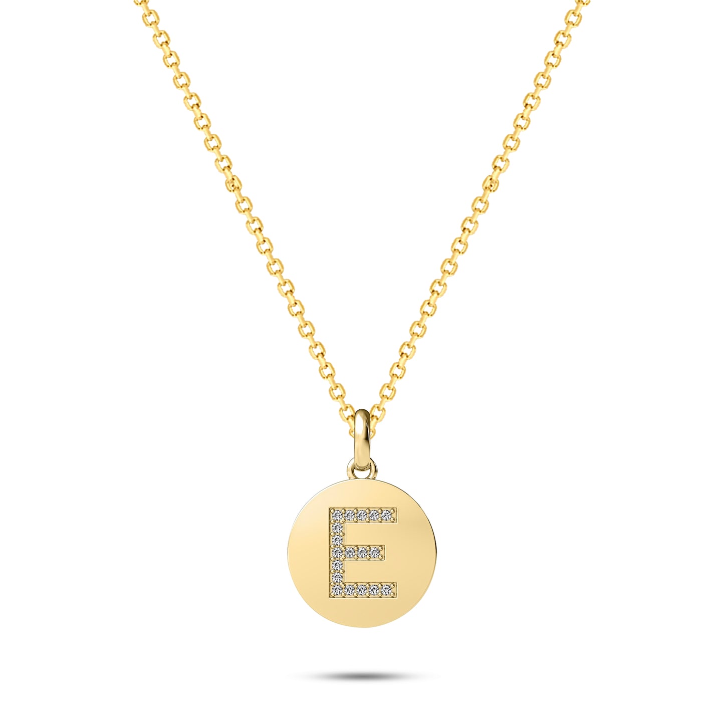 Diamond Initial Disc Necklace