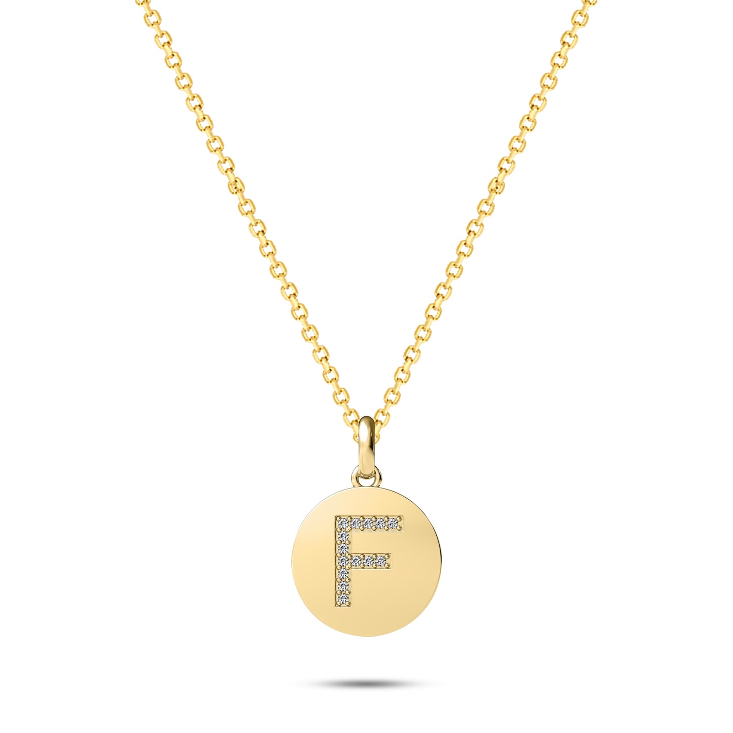 Diamond Initial Disc Necklace