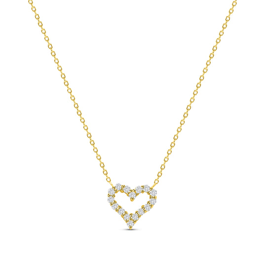 14K Gold Heart Diamond Necklace
