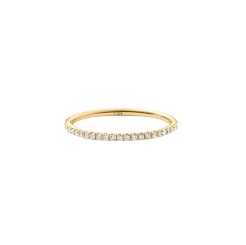14k Solid Gold Petite Diamond Eternity Band