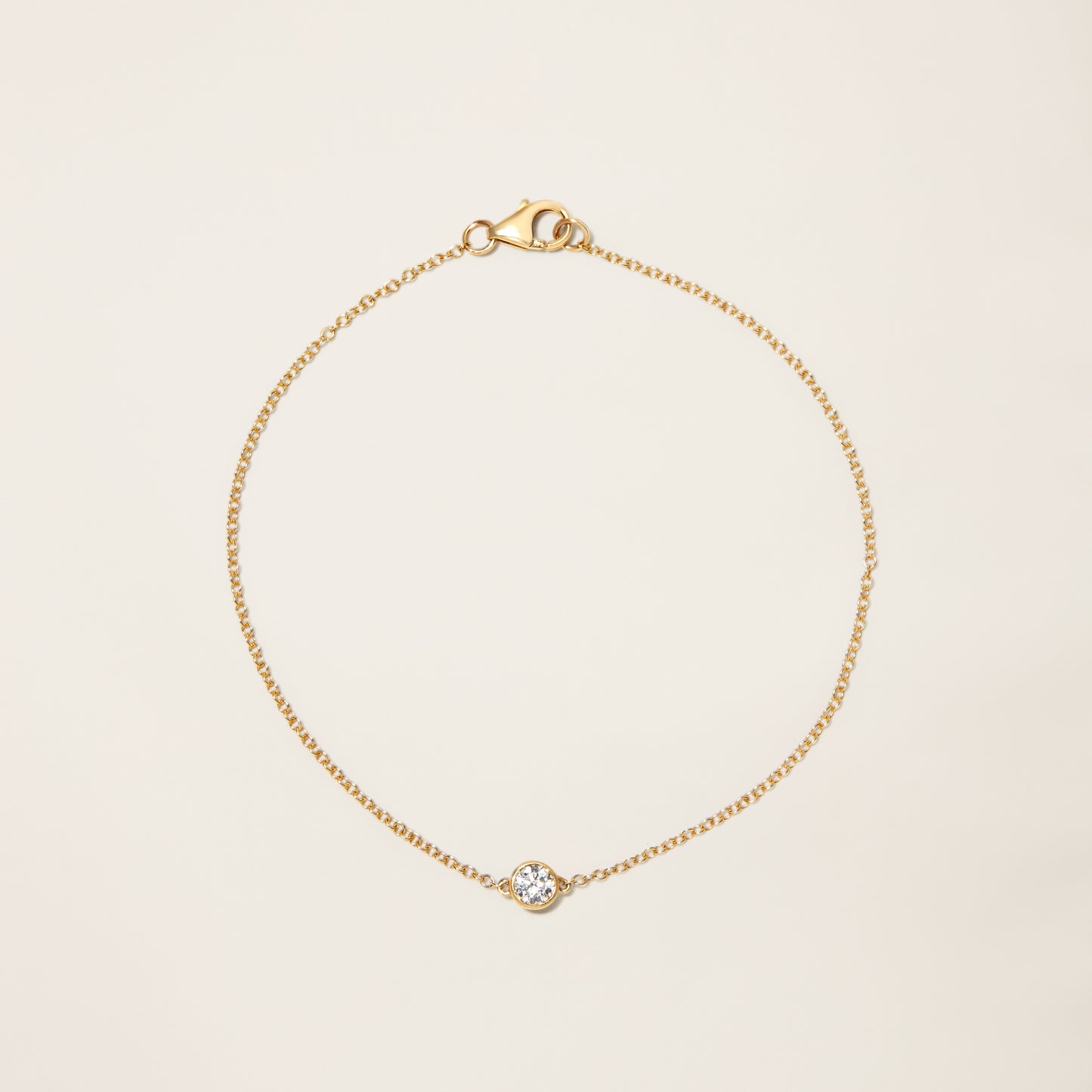 14k Solid Gold Diamond Solitaire Bracelet