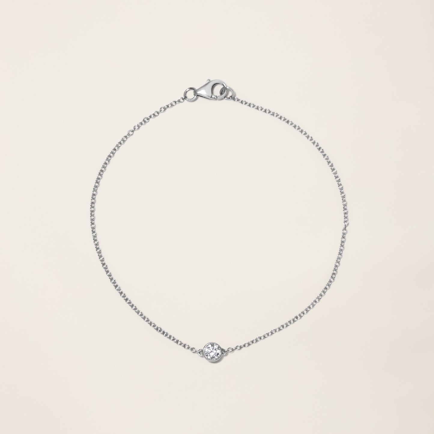 14k Solid Gold Diamond Solitaire Bracelet